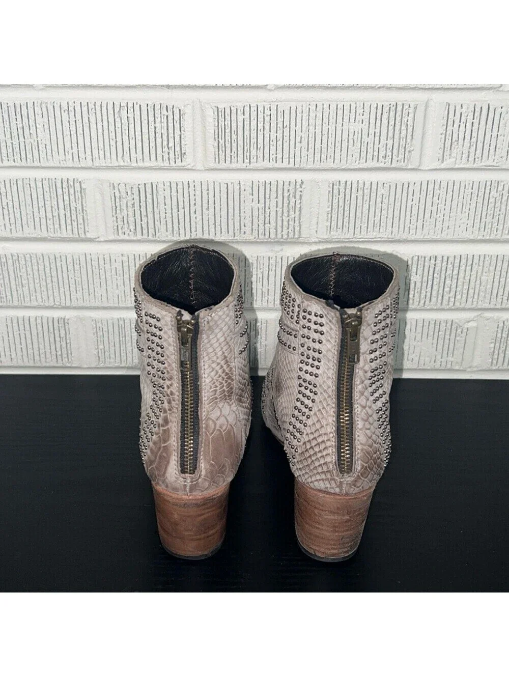 Freebird‎ by Steven Nelle Studded Cream Ankle Booties